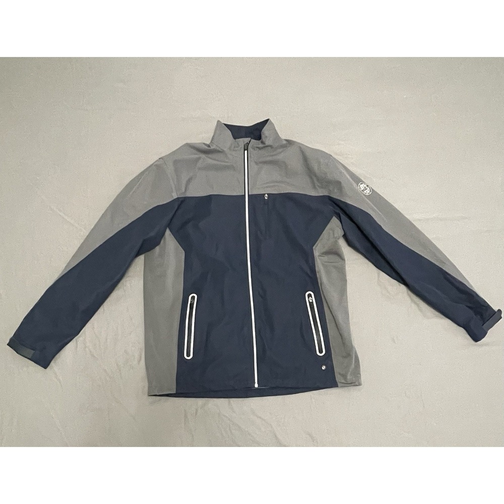 Arnold Palmer Mens XL Golf Jacket Navy Grey Full Zip Naples Lakes Country Club